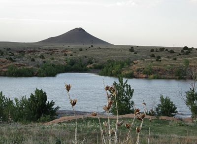 River view and a mound out in the distance